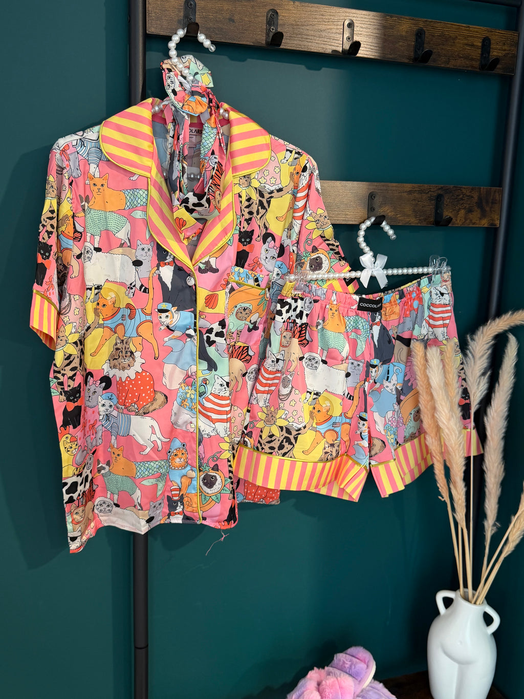 Playful print Satin Pyjamas